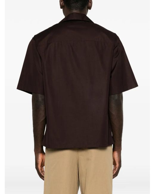 Marni Red Logo-Print Short-Sleeve Shirt for men