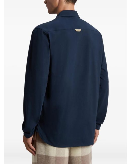 Woolrich Blue Chest-Pocket Jersey Shirt for men