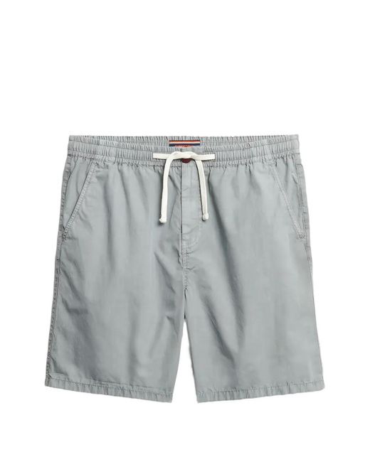 Superdry Gray Essentials Walk Elasticated-Waist Shorts for men