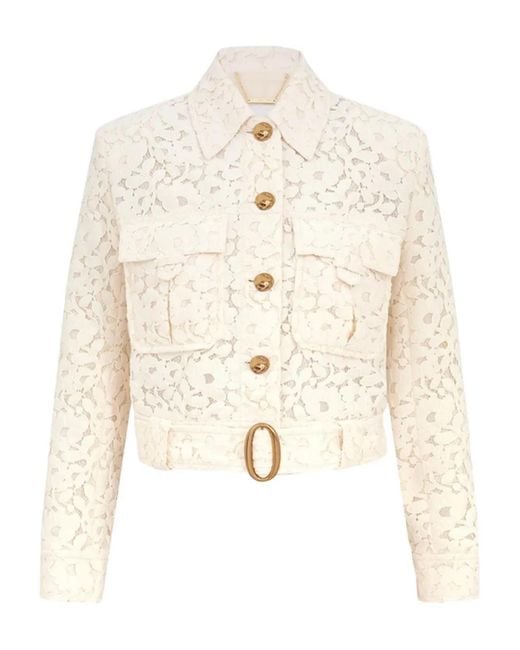 Zimmermann White Cotton-Blend Lace Jacket