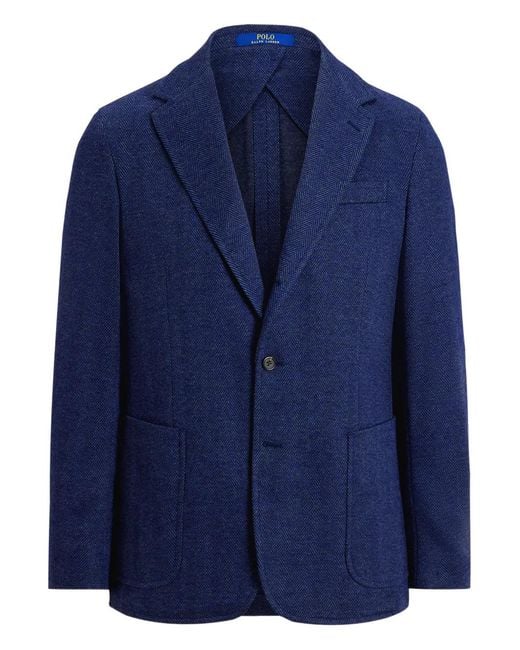 Polo Ralph Lauren Blue Herringbone-Pattern Blazer for men