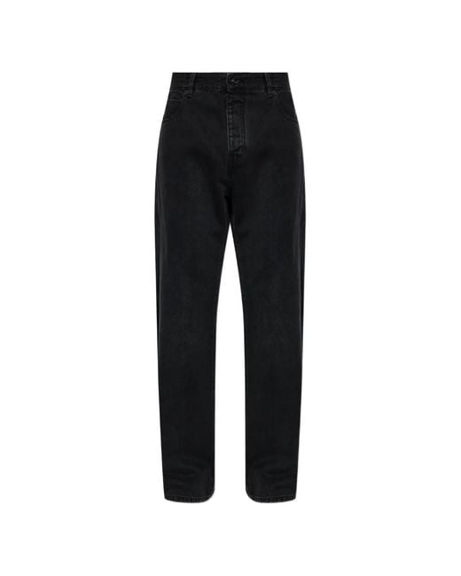 Balmain Black Jean Ample À Patch Logo for men