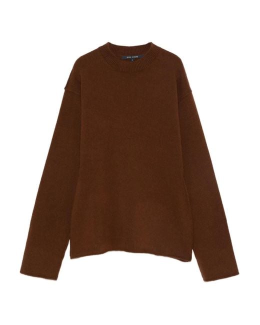 Sofie D'Hoore Brown Round-Neck Wool Sweater