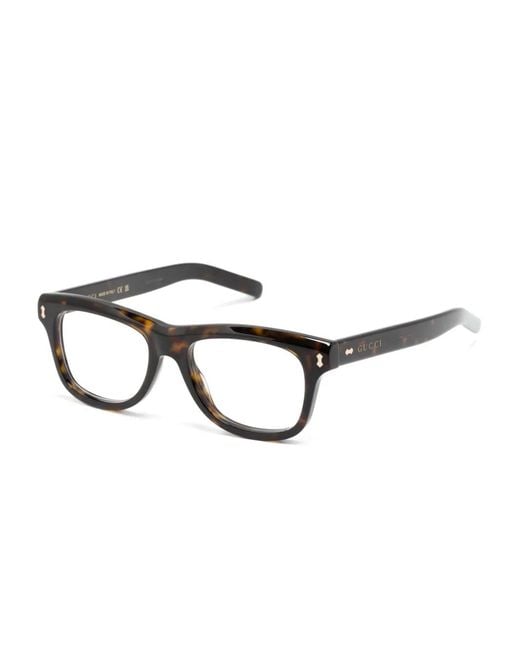 Gucci Brown Square-Frame Glasses