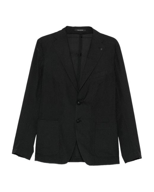 Tagliatore Black Single-Breasted Blazer for men