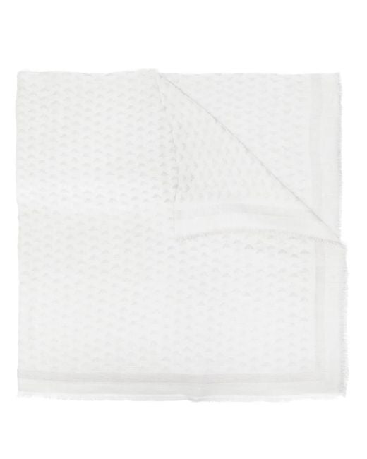Sciarpa Con Frange di Emporio Armani in White