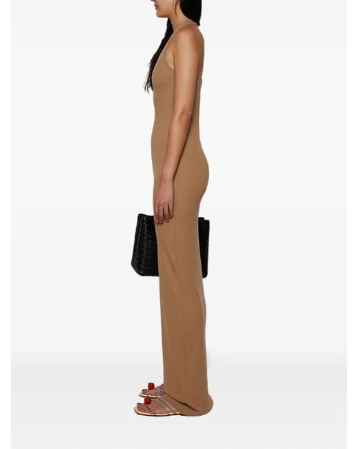 ÉTERNE Natural Halter maxi dress