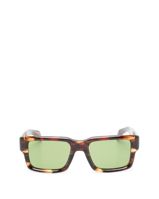 David Beckham Green Tortoiseshell-Effect Rectangle-Frame Sunglasses