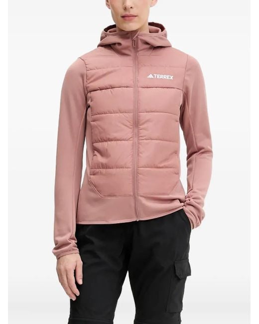 Adidas Pink Quilted Hooded Jacket