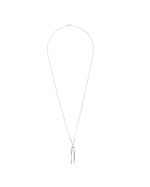 Rick Owens White Pendant Necklace for men