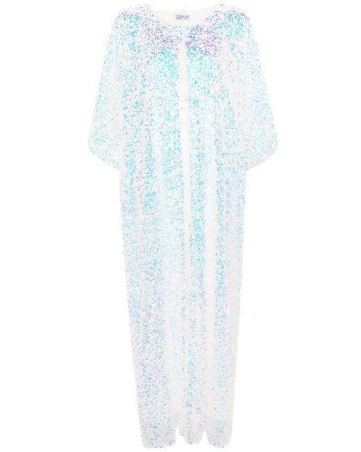 Baruni Blue Lily Sequinned Maxi Dress