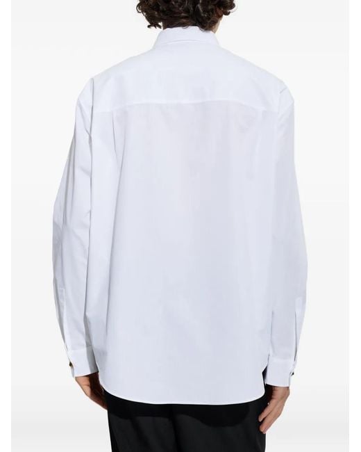 Balmain White Lion-Head Button Shirt for men