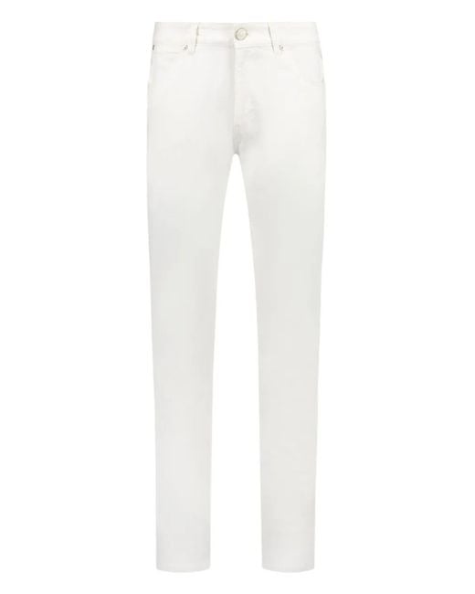 PT Torino White Logo-Patch Trousers for men