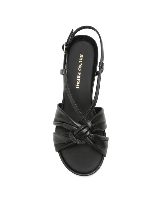 Bruno Premi Black Sandales En Cuir À Design Noué