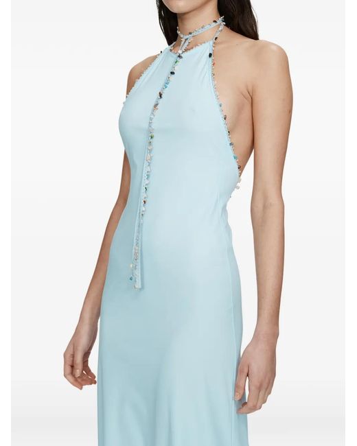 Christopher Esber Blue Beach Quartz Halter Dress