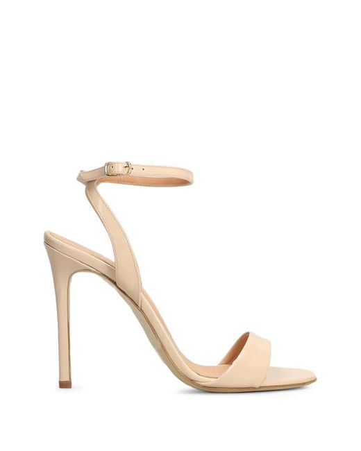 The Seller Natural Patent-Leather Ankle-Strap Sandals