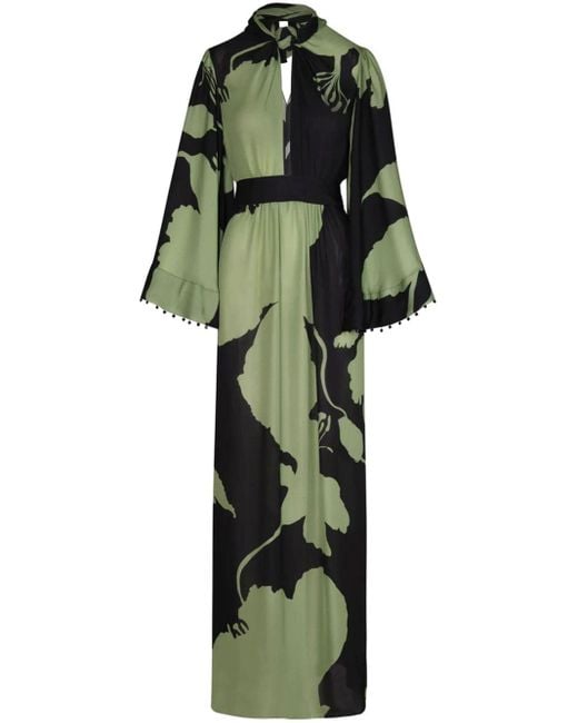 Vestido largo Earthy Elegance con estampado floral Johanna Ortiz de color Green