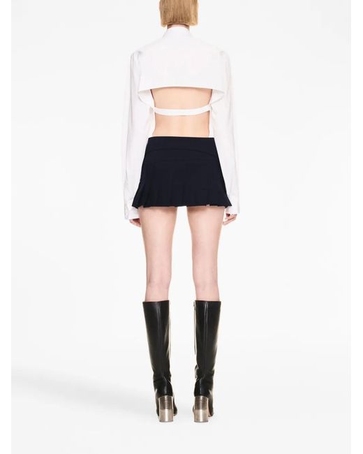 Off-White c/o Virgil Abloh Blue Off- Belted Pleated Miniskirt