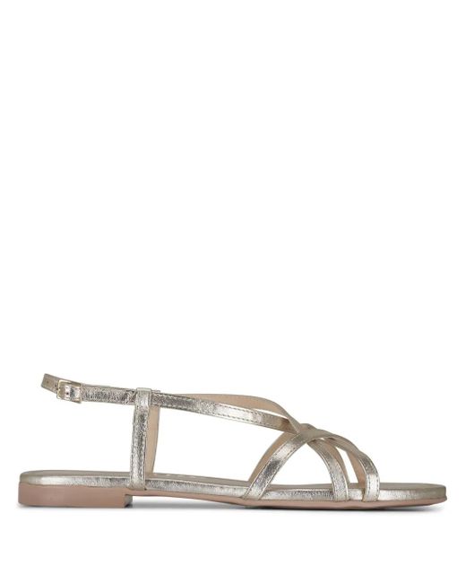 Agl Attilio Giusti Leombruni Metallic Slingback Leather Sandals