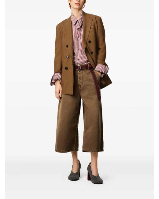 AMI Brown Double-Breasted Wool Jacket