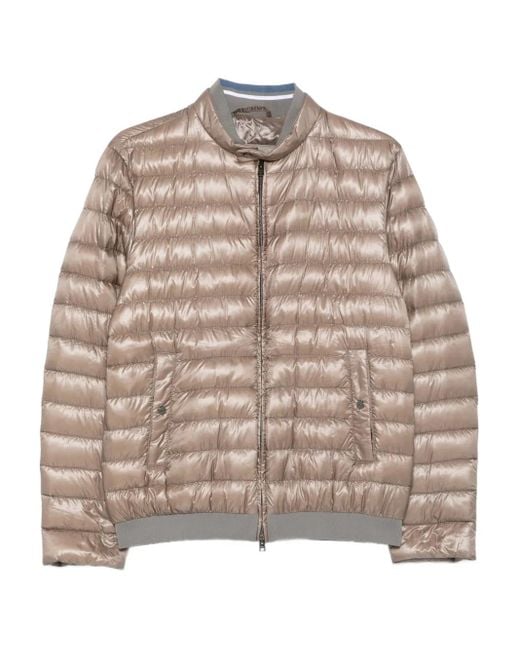 Herno Brown Quilted Jacket for men