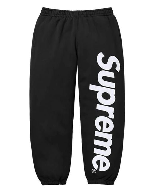 Supreme Black Jogginghose Mit Logo-Applikation