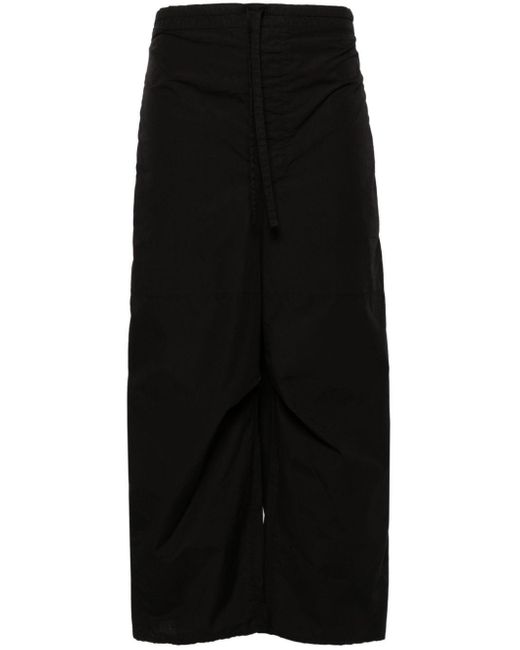 Lemaire Black Drawstring-waist Cropped Trousers