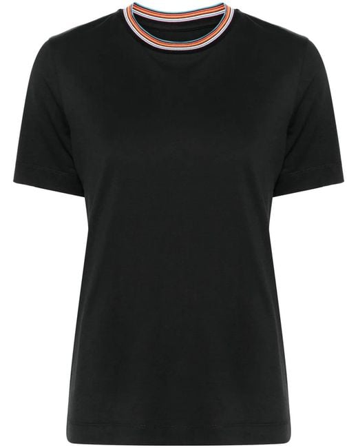 Paul Smith Black Contrast Trim Cotton Tee