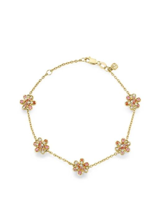 Sydney Evan Metallic Flower-Motif Sapphire And Diamond Bracelet