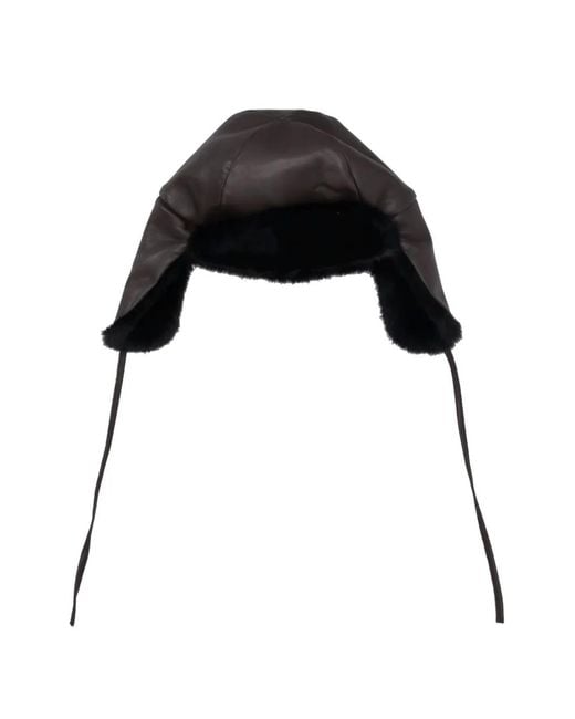 P.A.R.O.S.H. Black Cappello Faux-Fur Hat