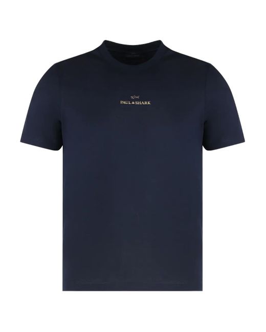 Paul & Shark Blue Cotton T-Shirt for men