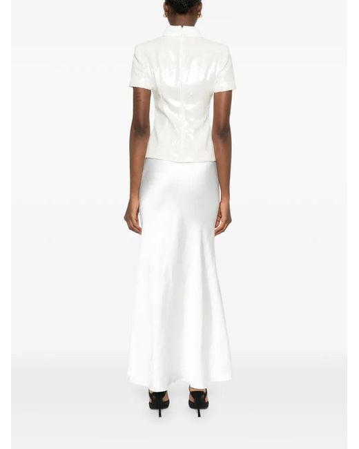 Self-Portrait White Button-Embellishment Maxi Skirt Set (Set Of Two)