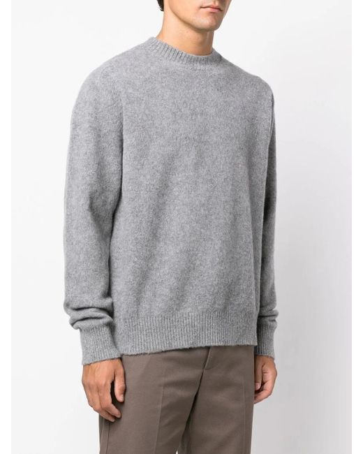OAMC Gray Intarsia-Knit Logo Wool=Blend Jumper for men