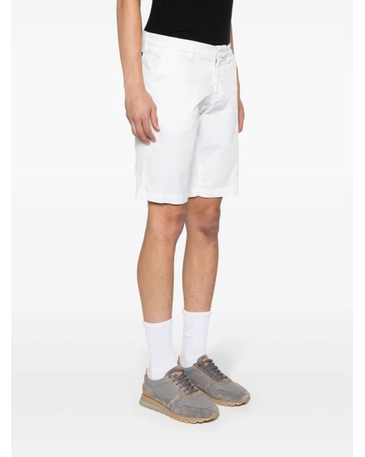 Fay White Logo-Patch Bermuda Shorts for men