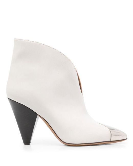 Isabel Marant Cone-heel Pointed-toe Boots in White | Lyst Australia