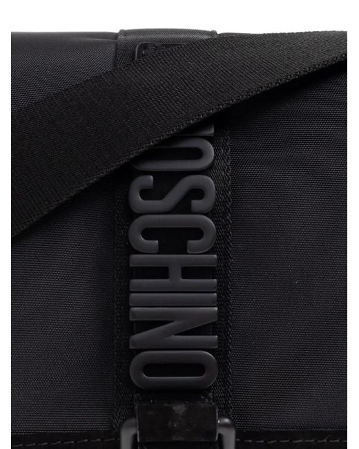 Moschino Schoudertas Met Logoplakkaat En Gesp in het Black voor heren