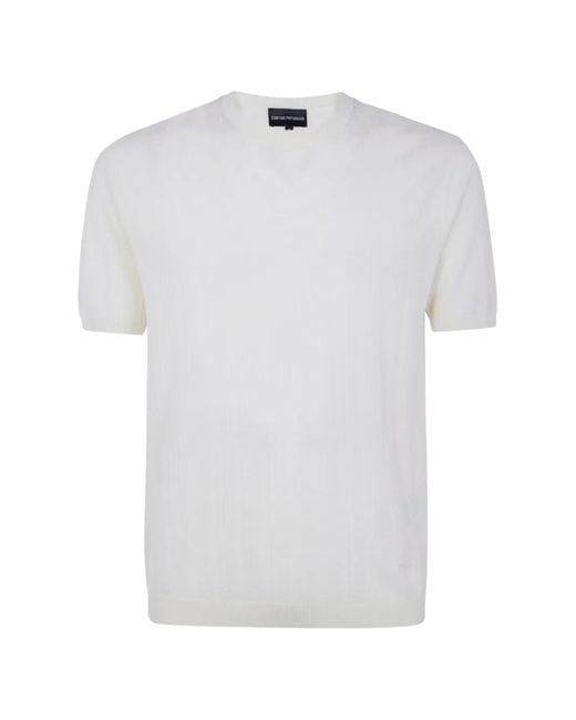 Emporio Armani White V-Neck T-Shirt for men