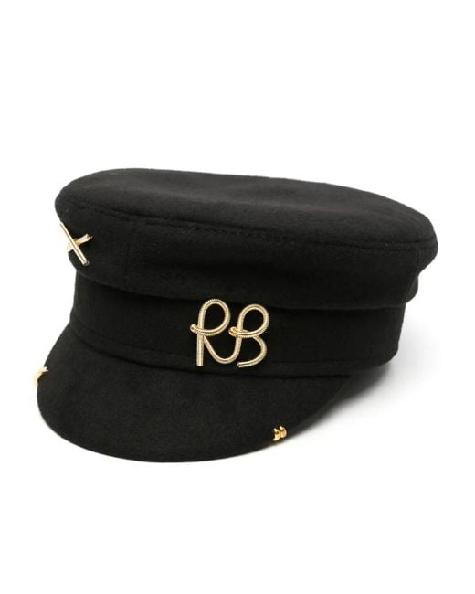 Ruslan Baginskiy Black Wool Baker Boy Cap