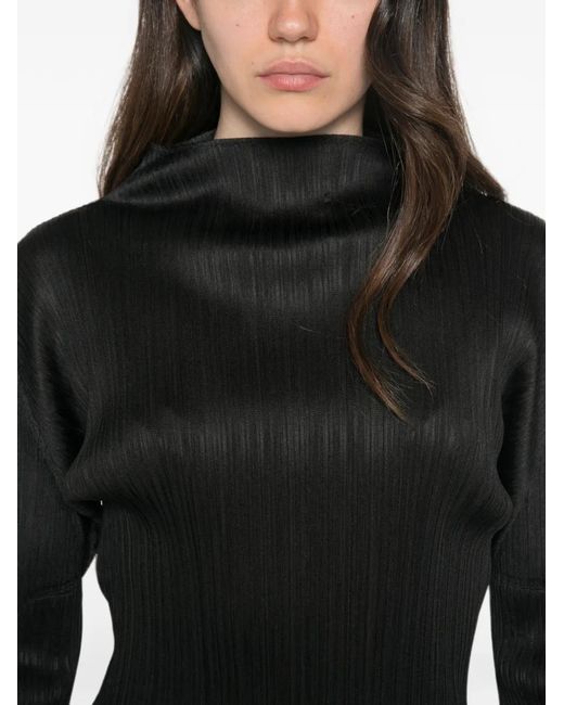 Pleats Please Issey Miyake Black Pleated T-Shirt