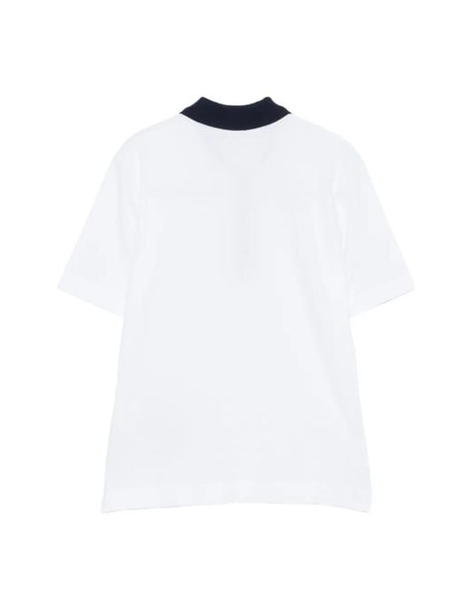 Fay White Buttoned Collar Polo