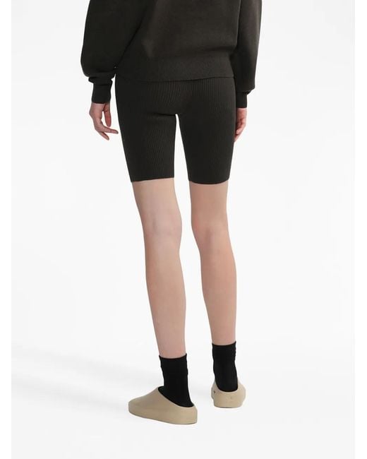 Fear Of God Black Ribbed Stretch Cotton-Blend Shorts