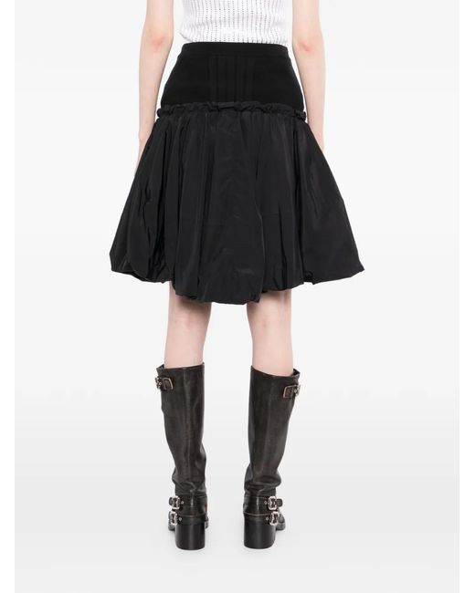 The Attico Black Ruffled Mini Skirt