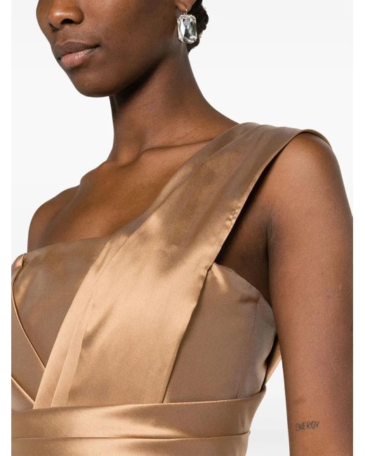 Alberta Ferretti Natural Mikado Maxi Dress