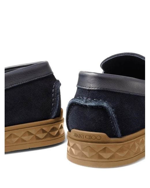Jimmy Choo Josh Driver Penny-Loafer Aus Wildleder in Blue für Herren