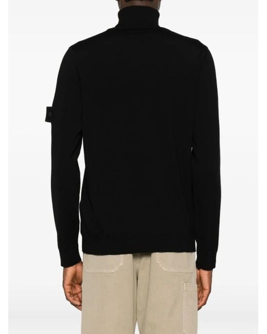 Stone Island Black Roll-Neck Sweater for men