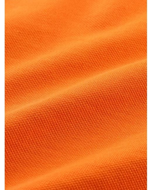 Sporty & Rich Orange Polo En Coton À Logo Brodé