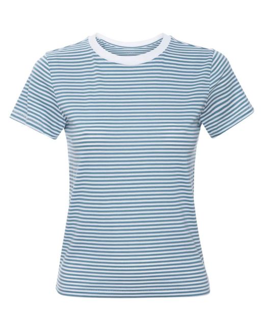 FRAME Blue Striped Cotton T-shirt