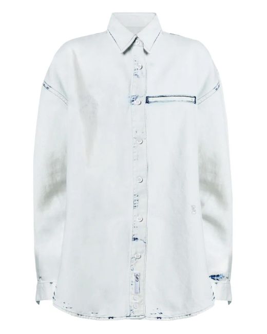 Camisa vaquera Kruger con efecto lavado Proenza Schouler de color White