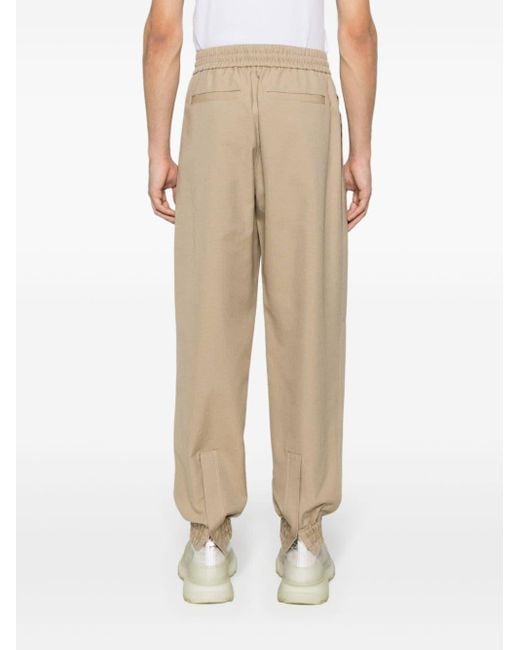 Alexander McQueen Natural Elasticated-ankles Cotton Track Pants for men