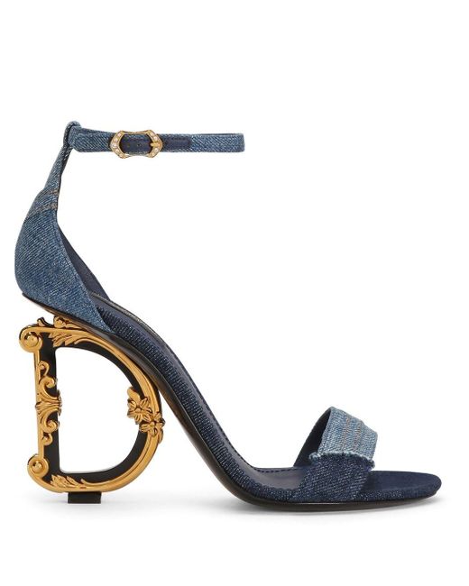 Dolce & Gabbana Blue Sandalen im Patchwork-Look